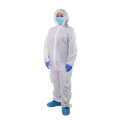 Globe Disposable Hooded Coveralls, White, 2XL (25/Case)