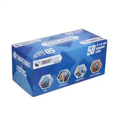 Hospeco® SmartRags® Microfiber Cloths, Blue, 16" x 16" (50/Box)