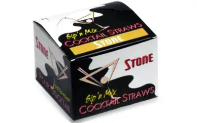 Super Cocktail Straws, Black, 8" (2,500/Case)