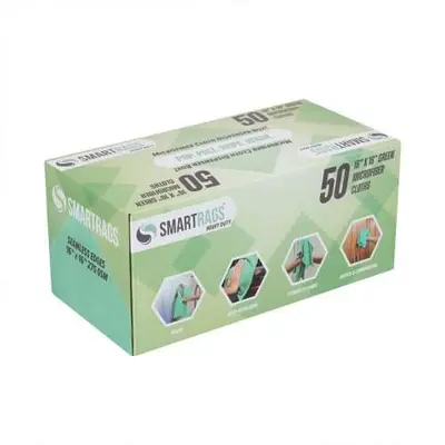 Hospeco® SmartRags® Microfiber Cloths, Green, 16" x 16" (50/Box)