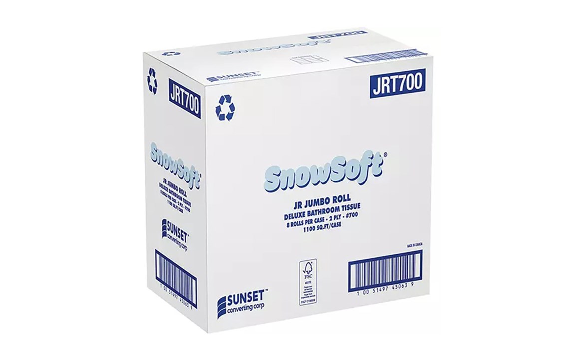 Snow Soft JRT700 2-Ply Jumbo Toilet Tissue, 3.3" Core (8/Case)
