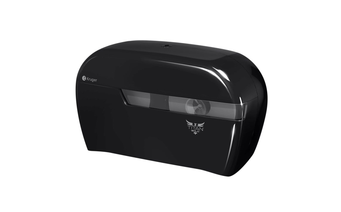 Titan® Bold Mini-Max® Jumbo Roll Tissue Dispenser, Black