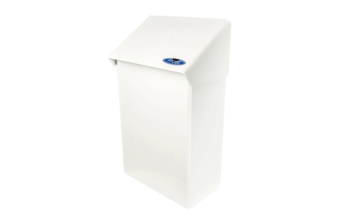 Frost® Napkin Disposal with Self-Closing Lid, White, 6 L