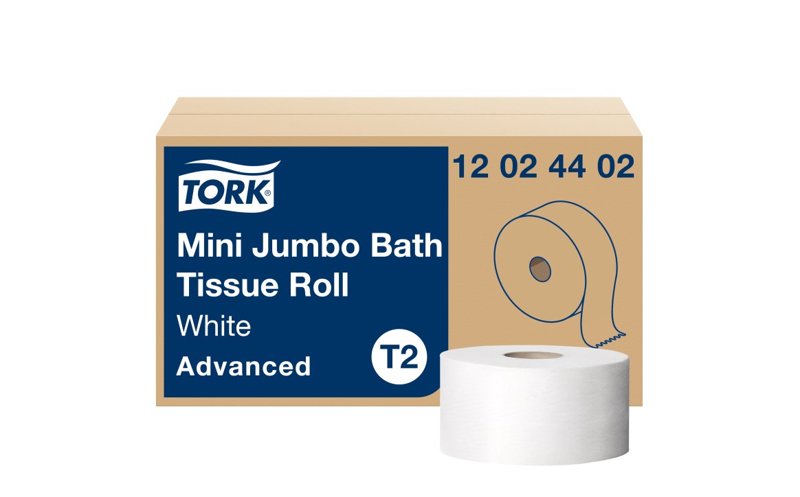 Tork® Advanced Mini Jumbo Bath Tissue, 2-Ply, 751 ft (12/Case)