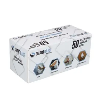 Hospeco® SmartRags® Microfiber Cloths, White, 16" x 16" (50/Box)